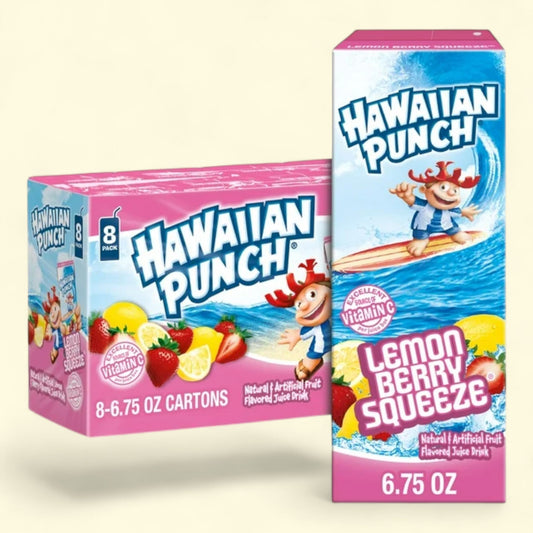 Hawaiian Punch Lemon Berry Squeeze Juice Drink, 6.75 fl oz, 8 Count