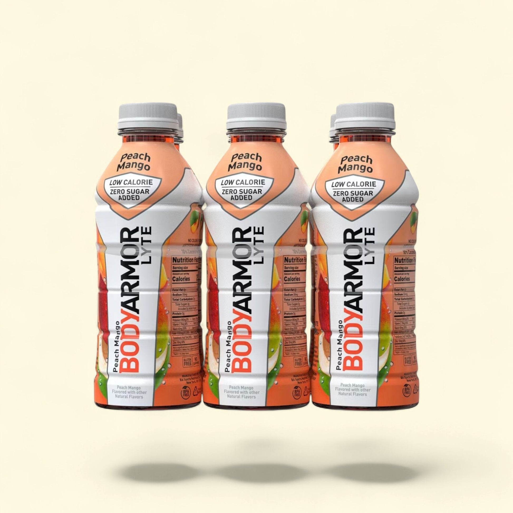 BODYARMOR Peach Mango LYTE Sports Drink, 6pk/20 fl oz — authentic US product shipped worldwide by Treatspree