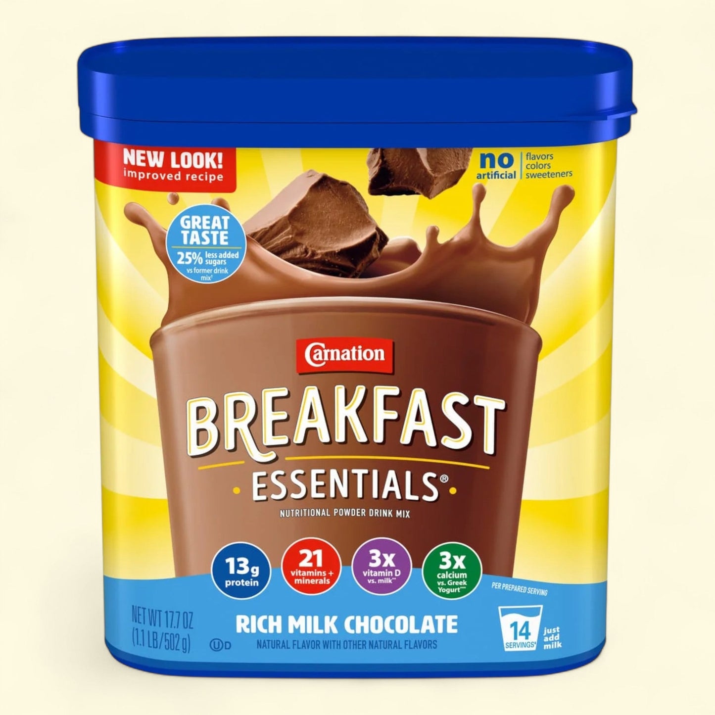 Carnation Breakfast Essentials Powder, Rich Milk Chocolate, 17.7 oz
