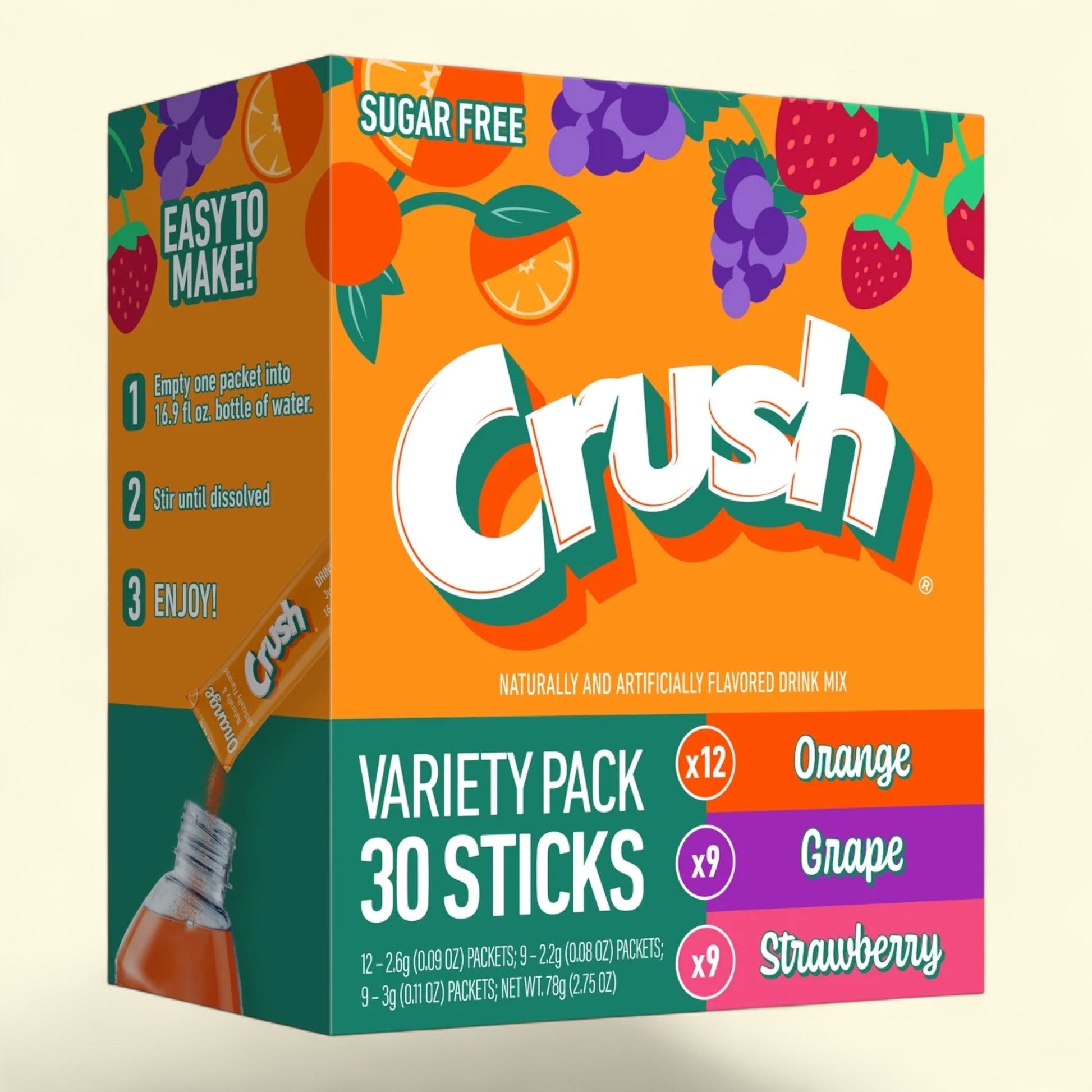 Crush Powdered Drink Mix Variety Pack, 30-Count