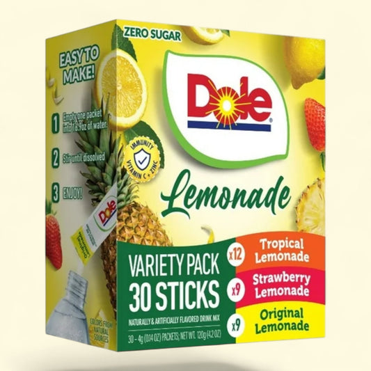 Dole Lemonade Powder Mix, Variety, 30 Pack