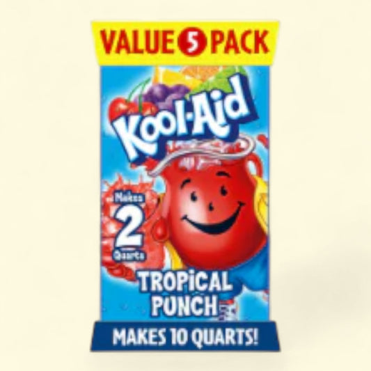 Kool-Aid Tropical Punch Drink Mix, Zero Sugar, Packet Value Pack 5 packets