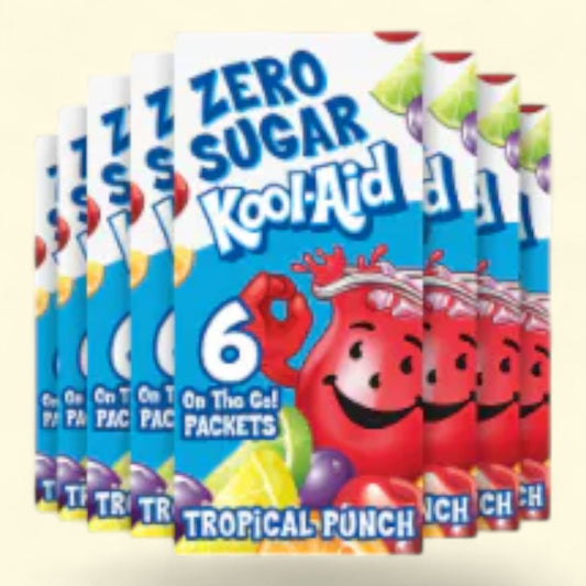 Kool-Aid Zero Sugar Tropical Punch Drink Mix Packets, 0.37 oz