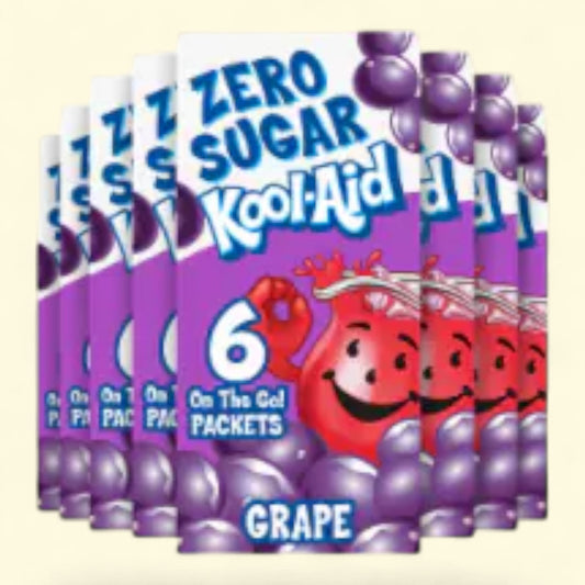 Kool-Aid Zero Sugar Grape Drink Mix Packets, 0.32 oz