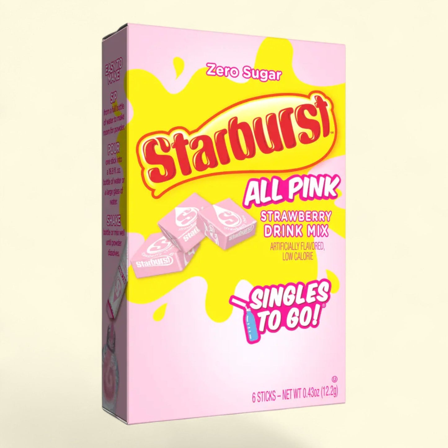 Starburst, All Pink Strawberry Singles to Go Drink Mix 6 ct