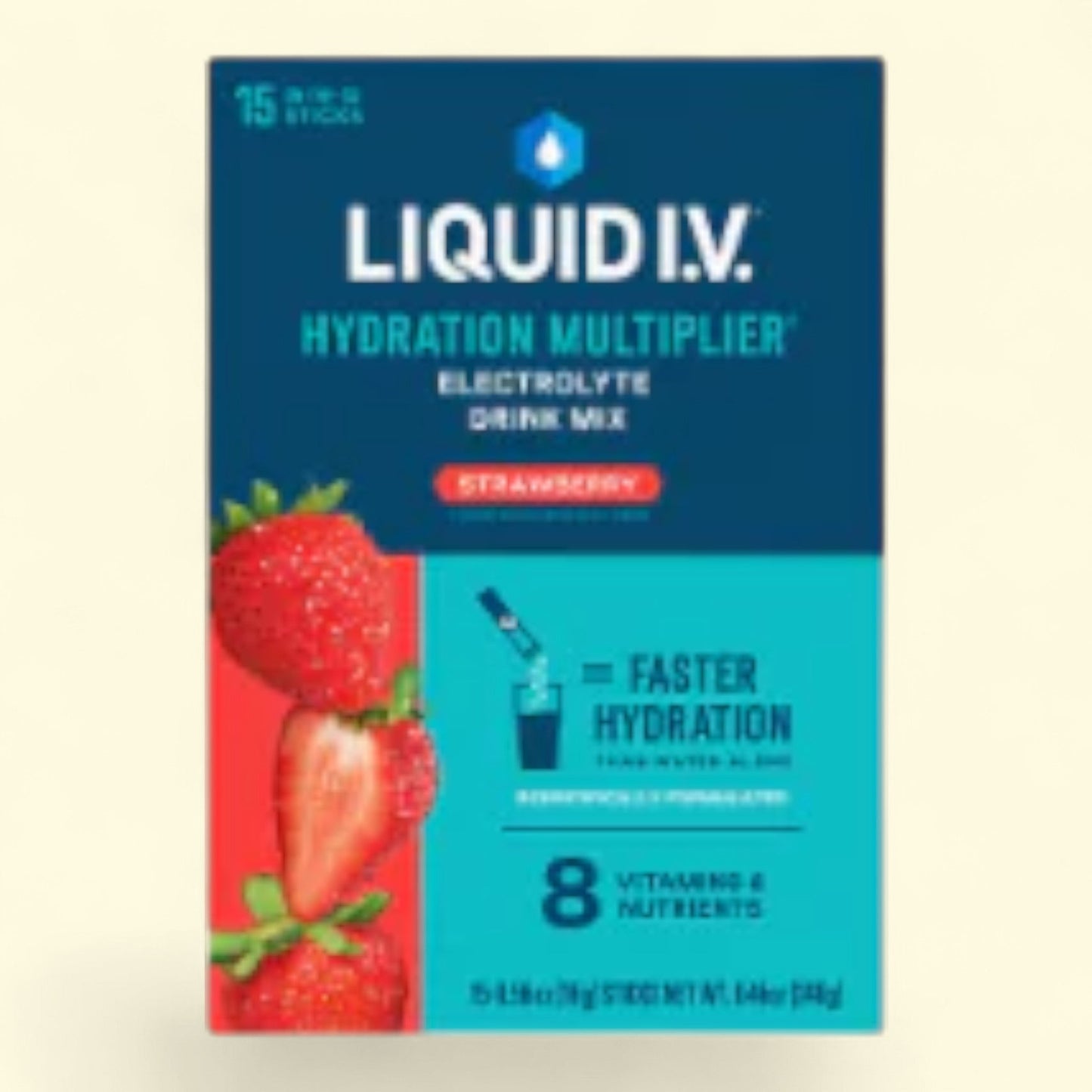 Liquid I.V., Hydration Multiplier Electrolyte Strawberry Drink Mix Packets, 15 ct