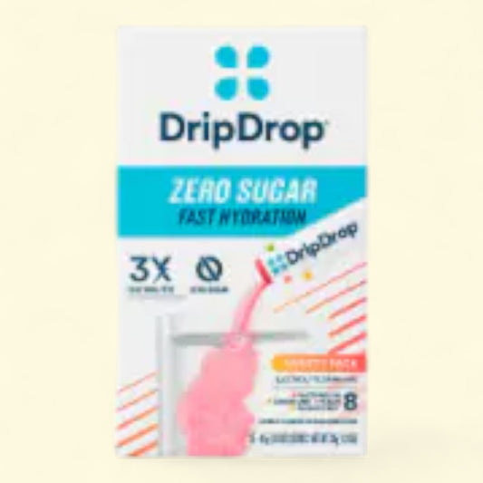 DripDrop Zero Sugar Fast Hydration Variety Pack, 8 count