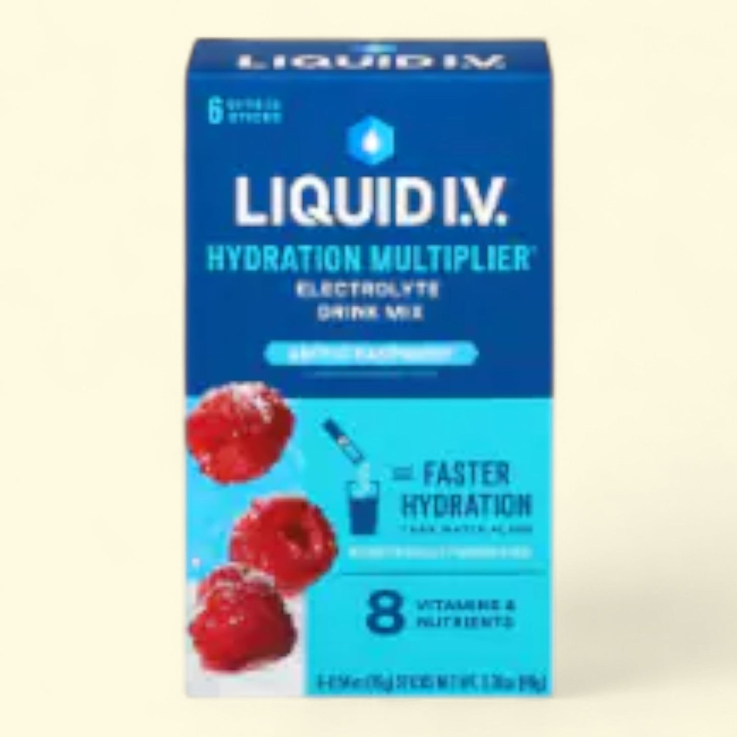 Liquid I.V., Hydration Multiplier Electrolyte Drink Mix Packets, Arctic Raspberry, 6 ct