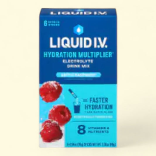 Liquid I.V., Hydration Multiplier Electrolyte Drink Mix Packets, Arctic Raspberry, 6 ct