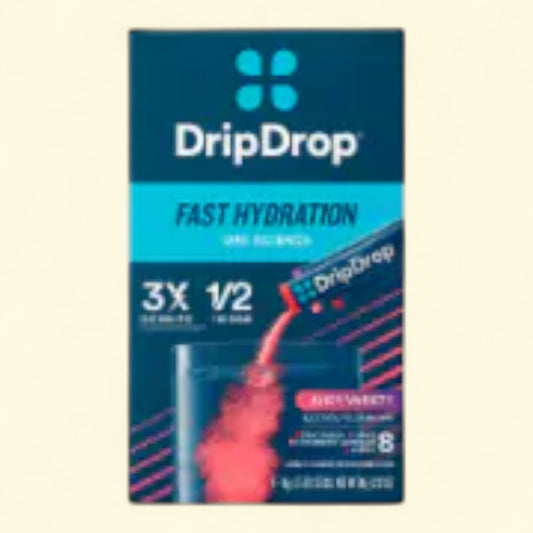 DripDrop, Juicy Fast Hydration Electrolyte Drink Mix Variety 8 ct