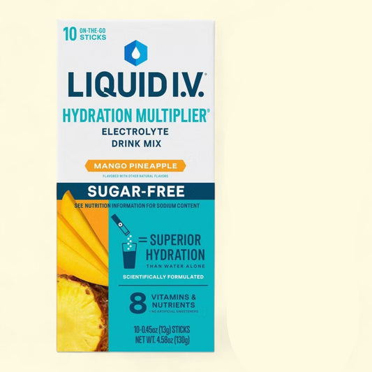 Liquid I.V. Hydration Electrolyte Powder Supplements, Mango Pineapple, 4.58oz/10ct
