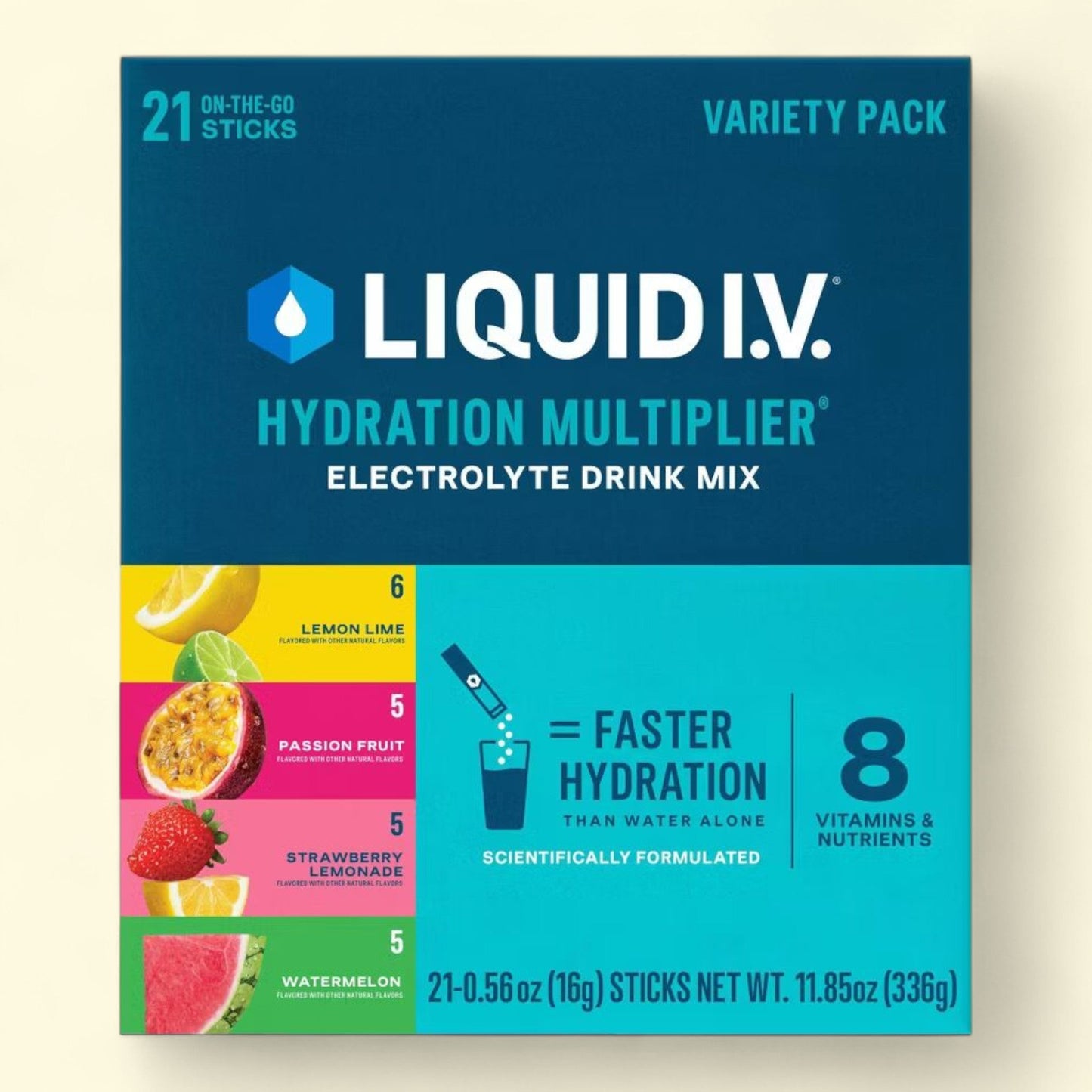 Liquid I.V. Hydration Electrolyte Powder Supplements, 11.85oz/21ct