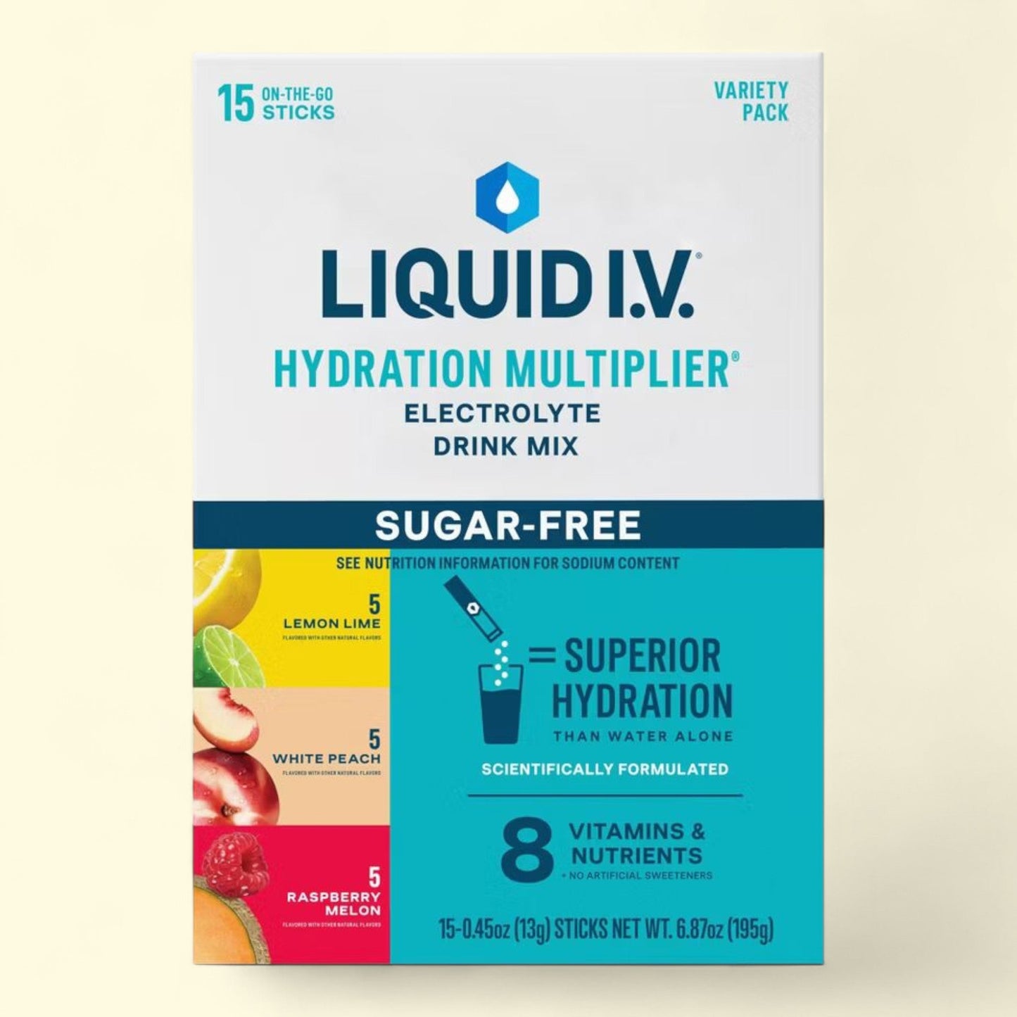 Liquid I.V. Hydration Multiplier Powder Electrolyte Supplements Variety Pack, 15ct/0.45oz