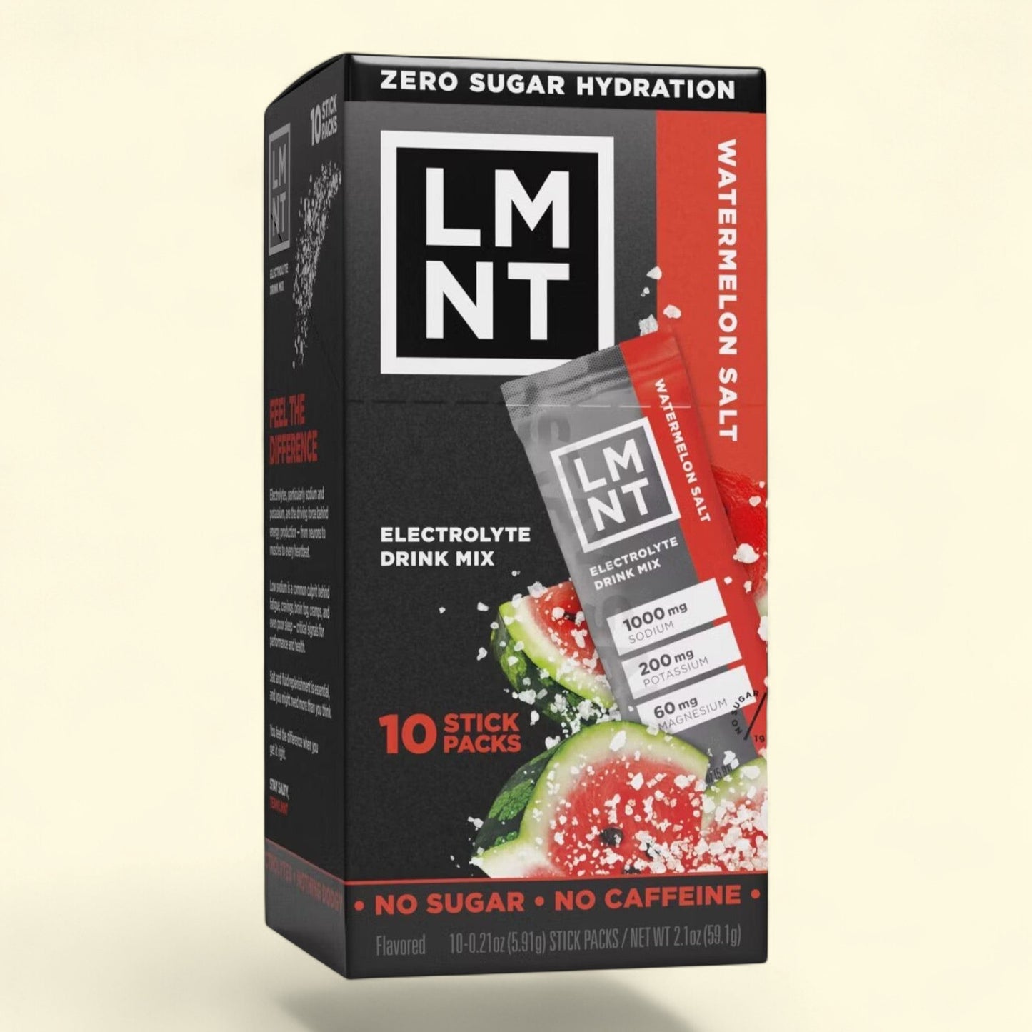 LMNT Electrolytes Sports Drink, Watermelon Salt, 2.1oz/10ct — authentic US product shipped worldwide by Treatspree