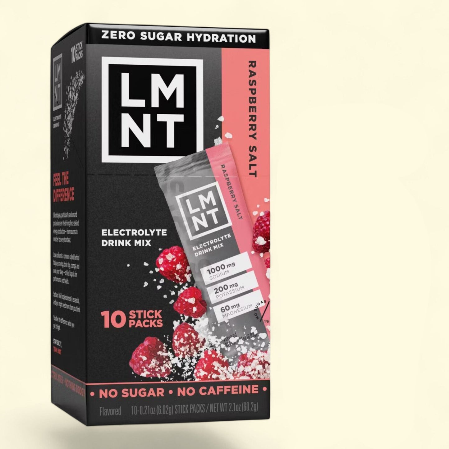 LMNT Electrolytes Sports Drink, Raspberry Salt - 2.1oz/10ct
