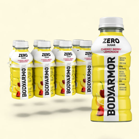 BODYARMOR Zero Sugar Cherry Berry Lemonade Electrolyte Sports Drink, 12 fl oz, 8 Pack