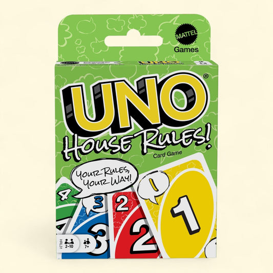UNO House Rules Card Game, Adult & Family, Travel Size
