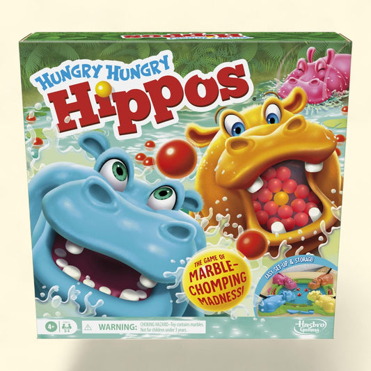 Hungry Hungry Hippos, Board Game, Preschoolers, Ages 4+, 2 to 4 Players