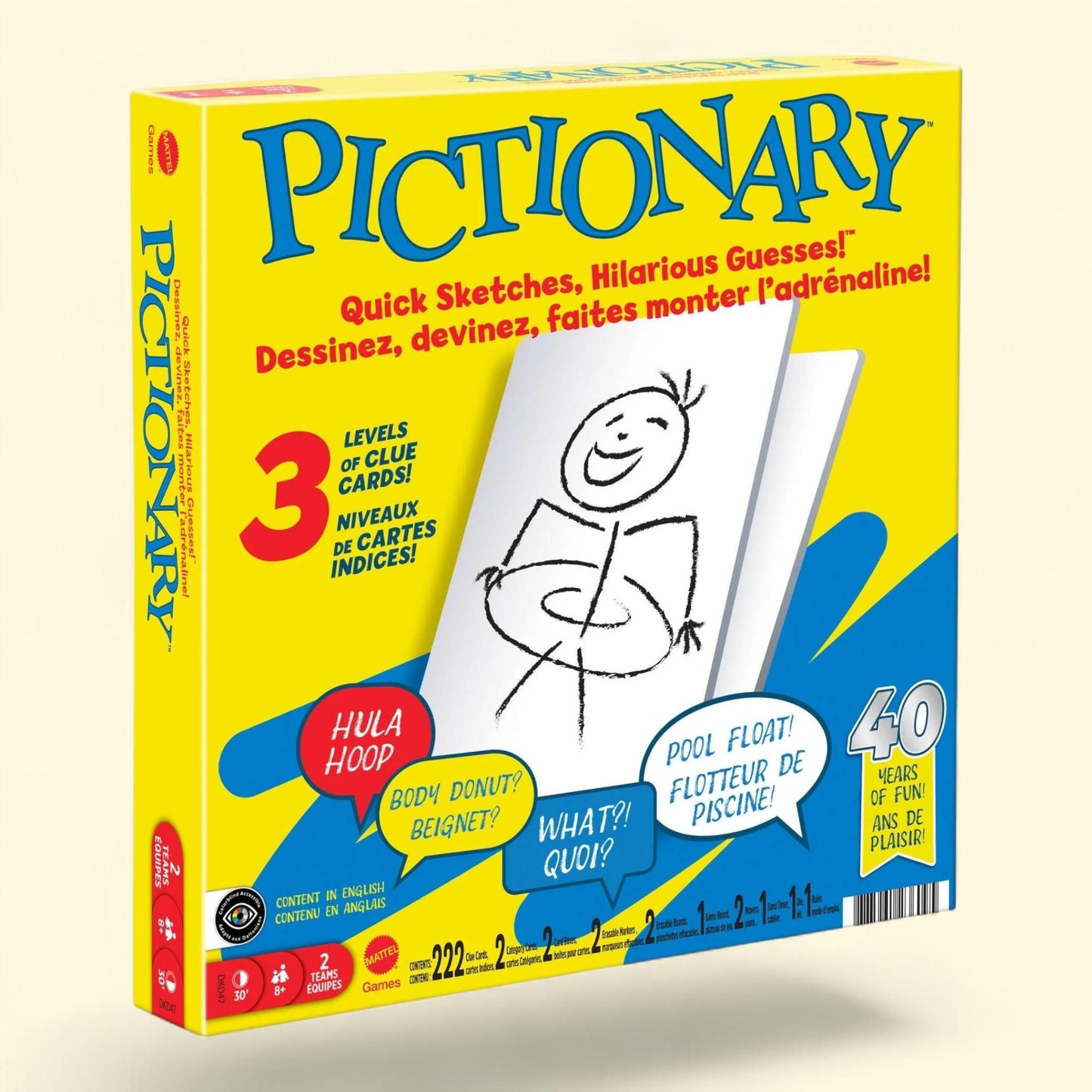 Pictionary Board Game, Drawing Game for Kids and Adults, Dry Erase Markers & Boards, 1 ct