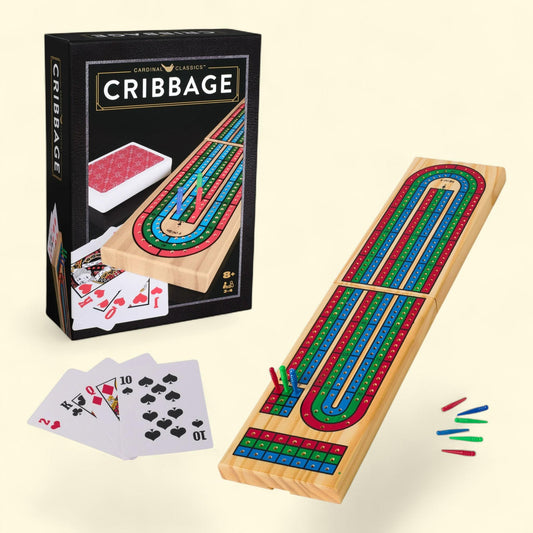 Spin Master Games, Cardinal Classics, Solid Wood Cribbage Folding Board Game, Ages 8 and up