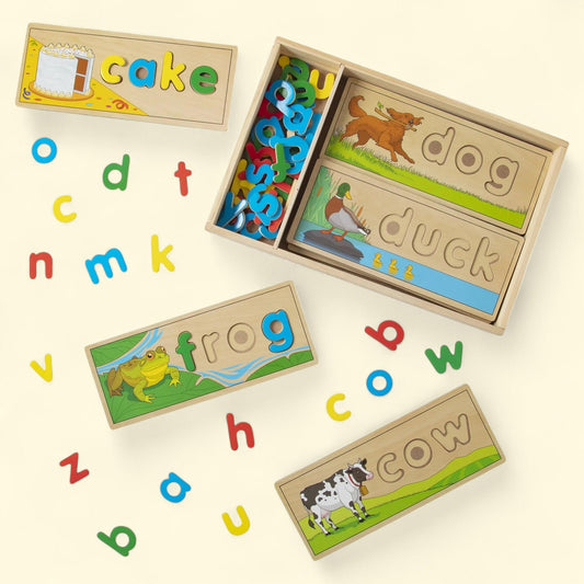 Melissa & Doug See & Spell, 8 Spelling Boards and 64 Letter Pieces, Toddler Toys, 1 count