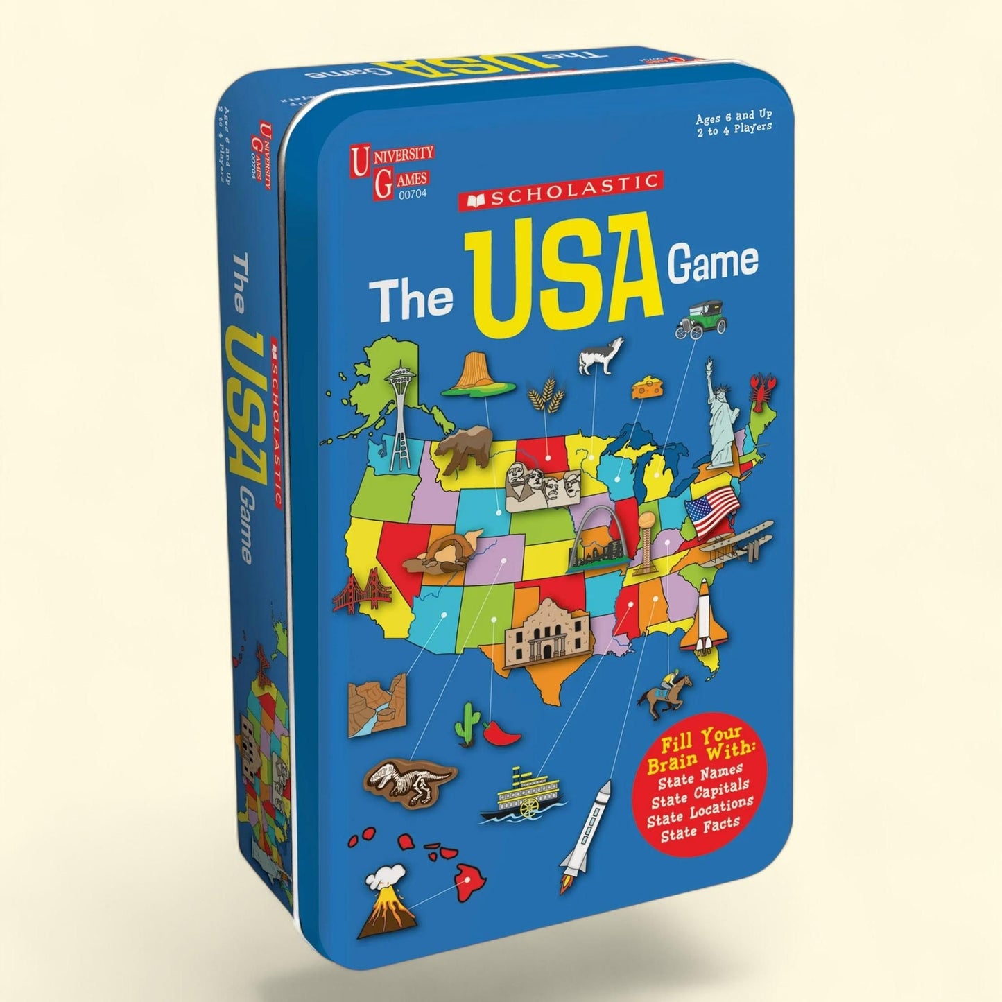 University Games, Scholastic USA Card Game Gift Tin, 6+