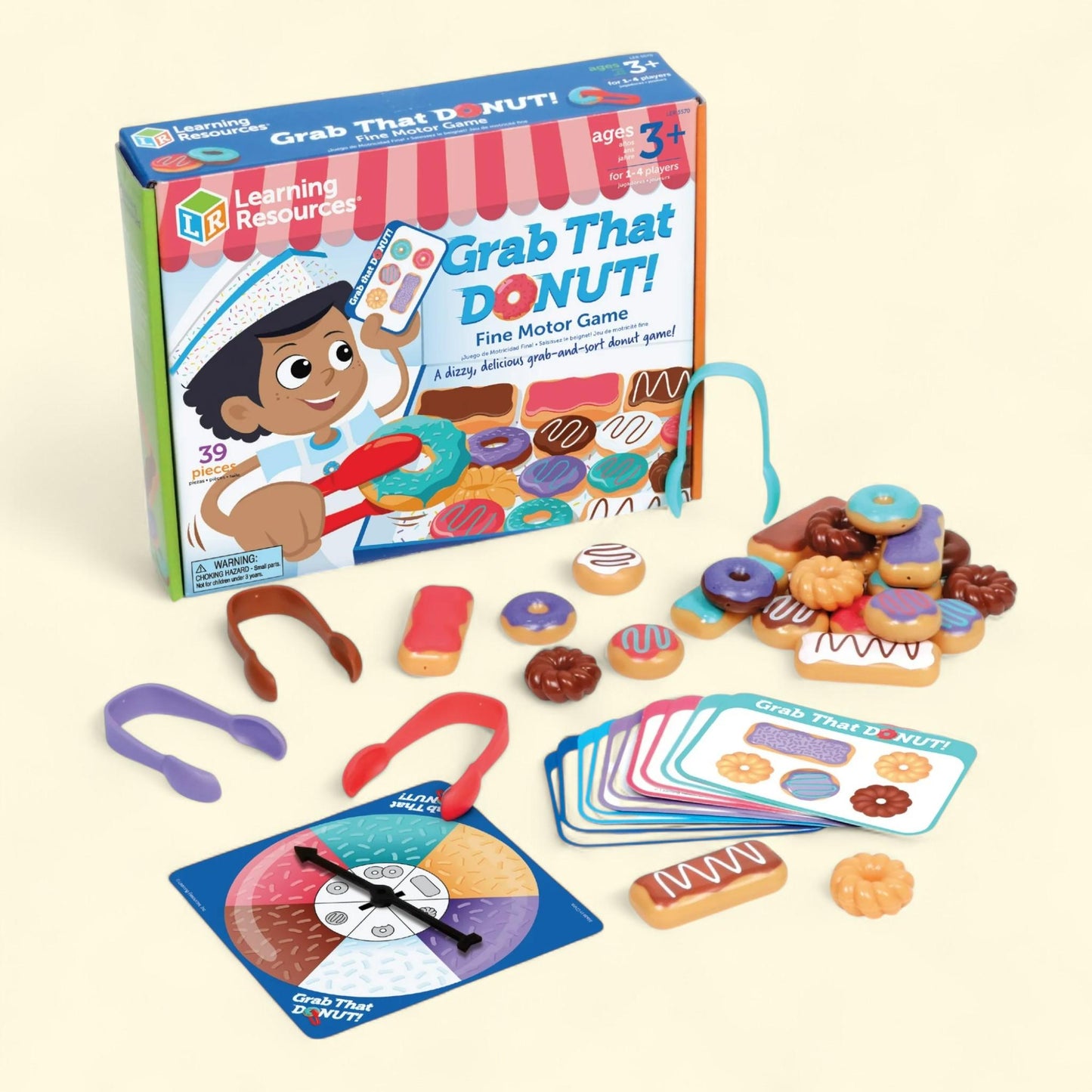 Learning Resources Grab That Donut! Fine Motor Game, Toddler, Ages 3 and Up, 1 count
