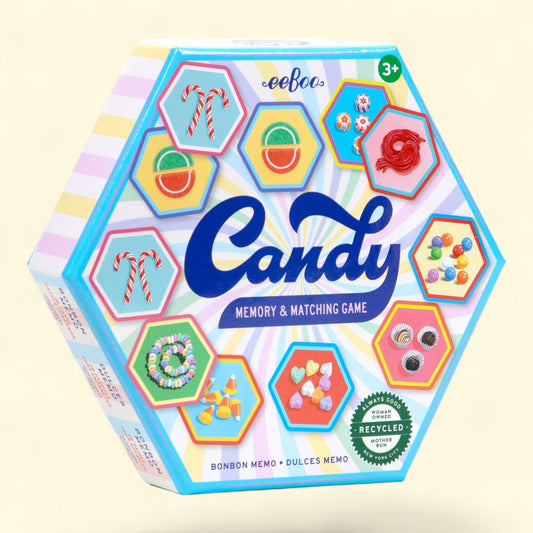 eeBoo Memory & Matching Game: Candy, 18 Hexagon-Shaped Illustrated Matching Pairs