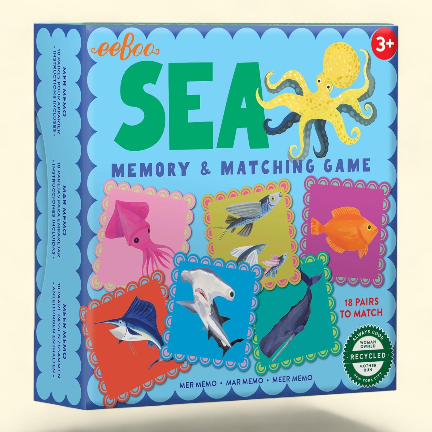 eeBoo Sea Little Square Memory & Matching Game, 3 Years and Up. — authentic US product shipped worldwide by Treatspree