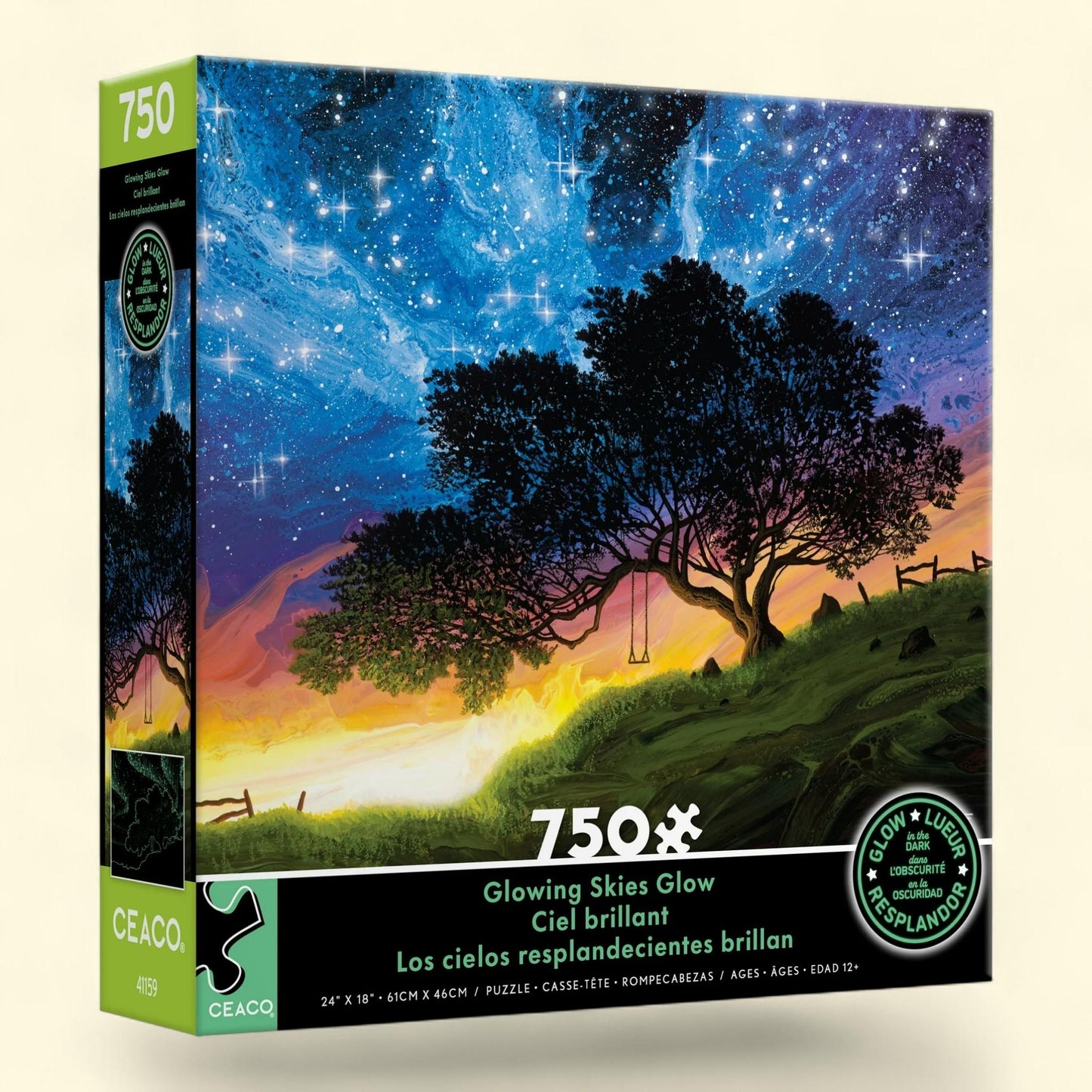 Ceaco Jigsaw Puzzle, Glowing Skies Glow 750 Piece