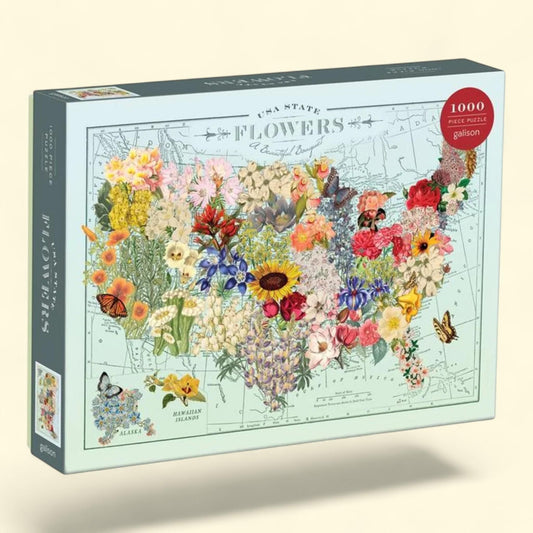 Galison - Wendy Gold - USA State Flowers - 1000 Piece Jigsaw Puzzle