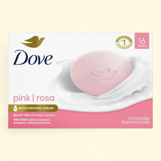 Savon en pain Dove Beauty, rose, 106 g, paquet de 16