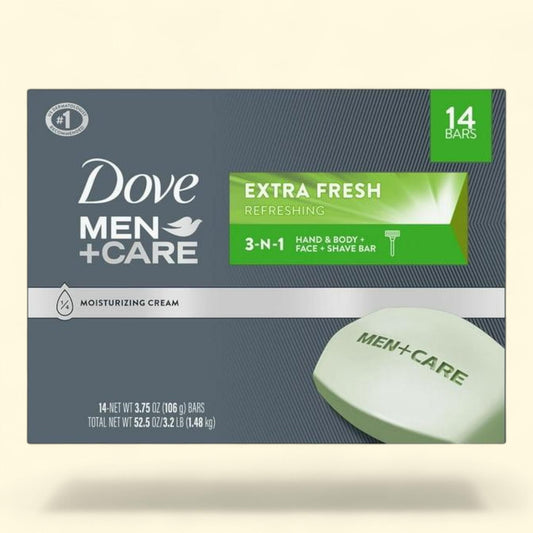 Dove Men+Care Body and Face Bar Soap, Extra Fresh, 3.75 oz., 14 ct.