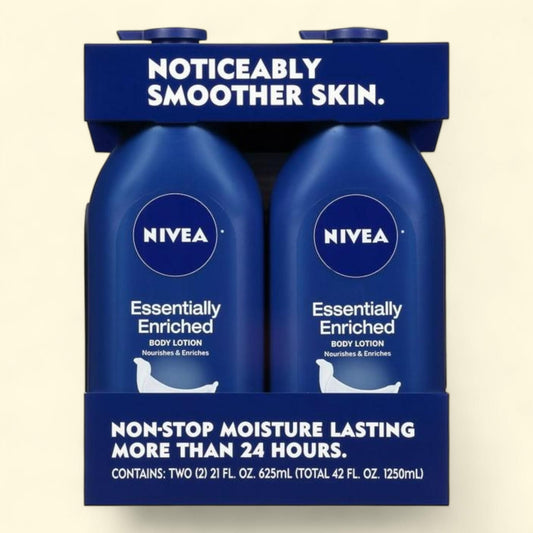 NIVEA Body Lotion, Essentially Enriched, 21 fl. oz., 2 pk.