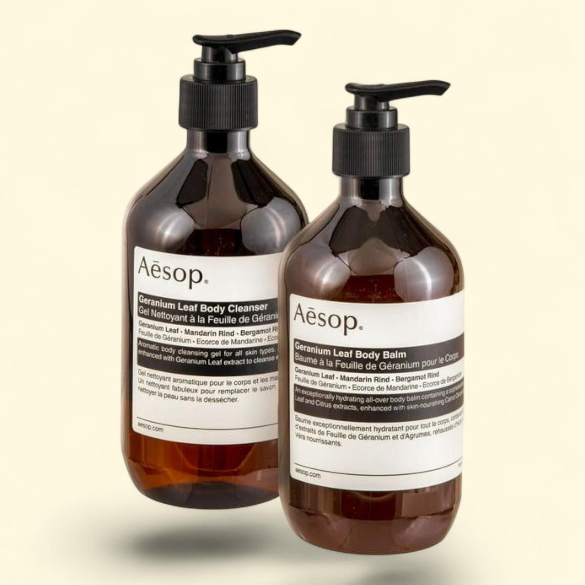 Aesop Geranium Leaf Duet, Body Cleanser & Body Balm, Kit — authentic US product shipped worldwide by Treatspree