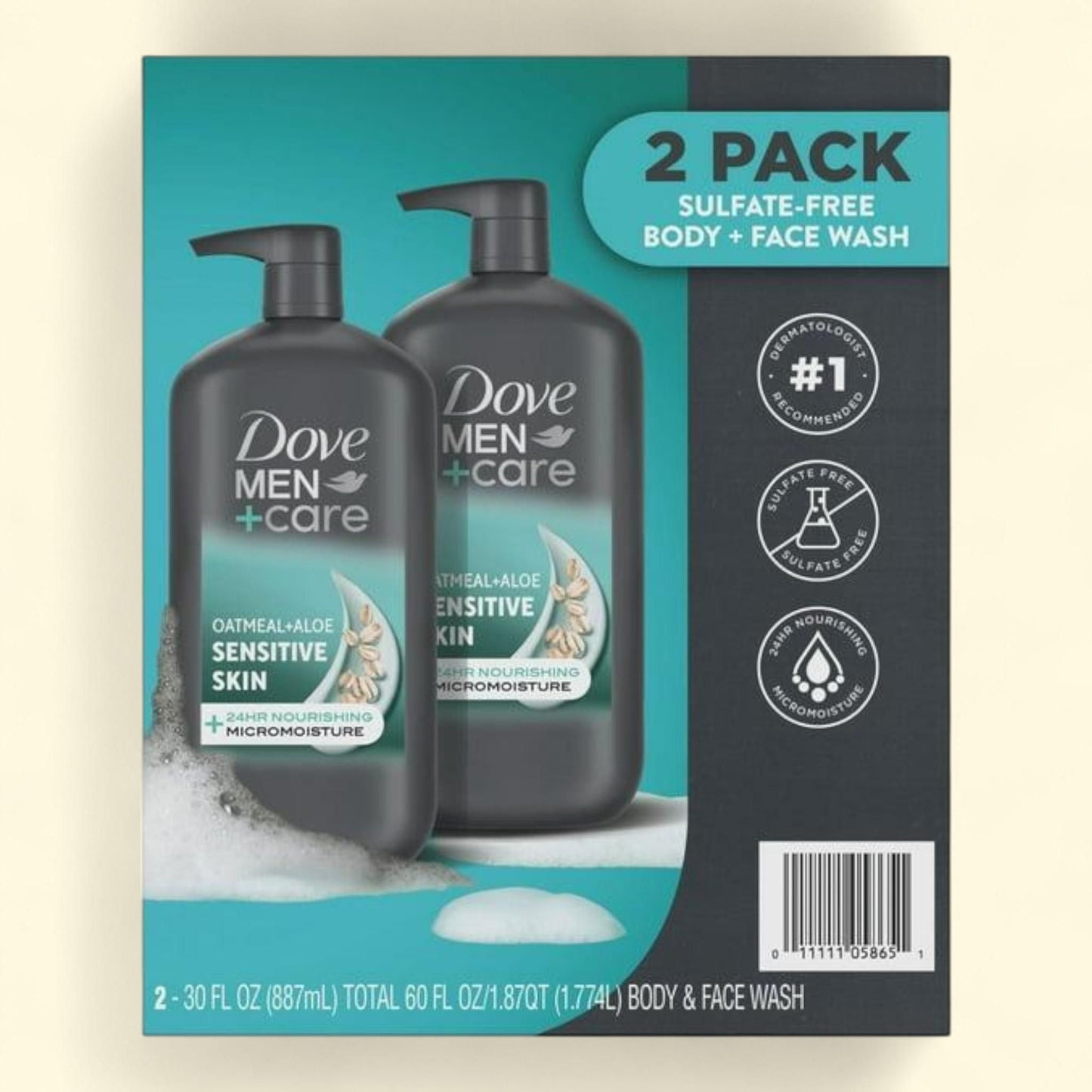 Dove Men+Care Body & Face Wash, 30 fl. oz., 2 pk.