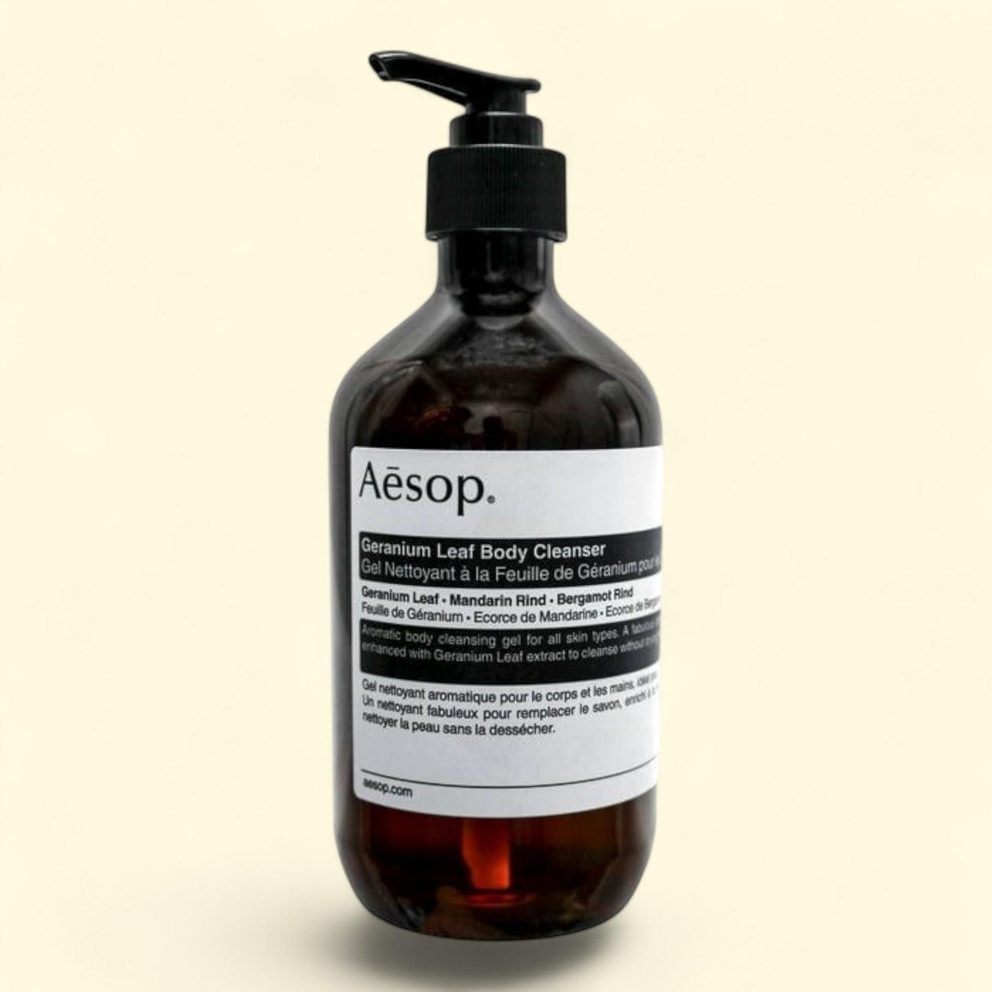 Aesop Geranium Leaf Body Cleanser, 16.9 fl. oz. — authentic US product shipped worldwide by Treatspree