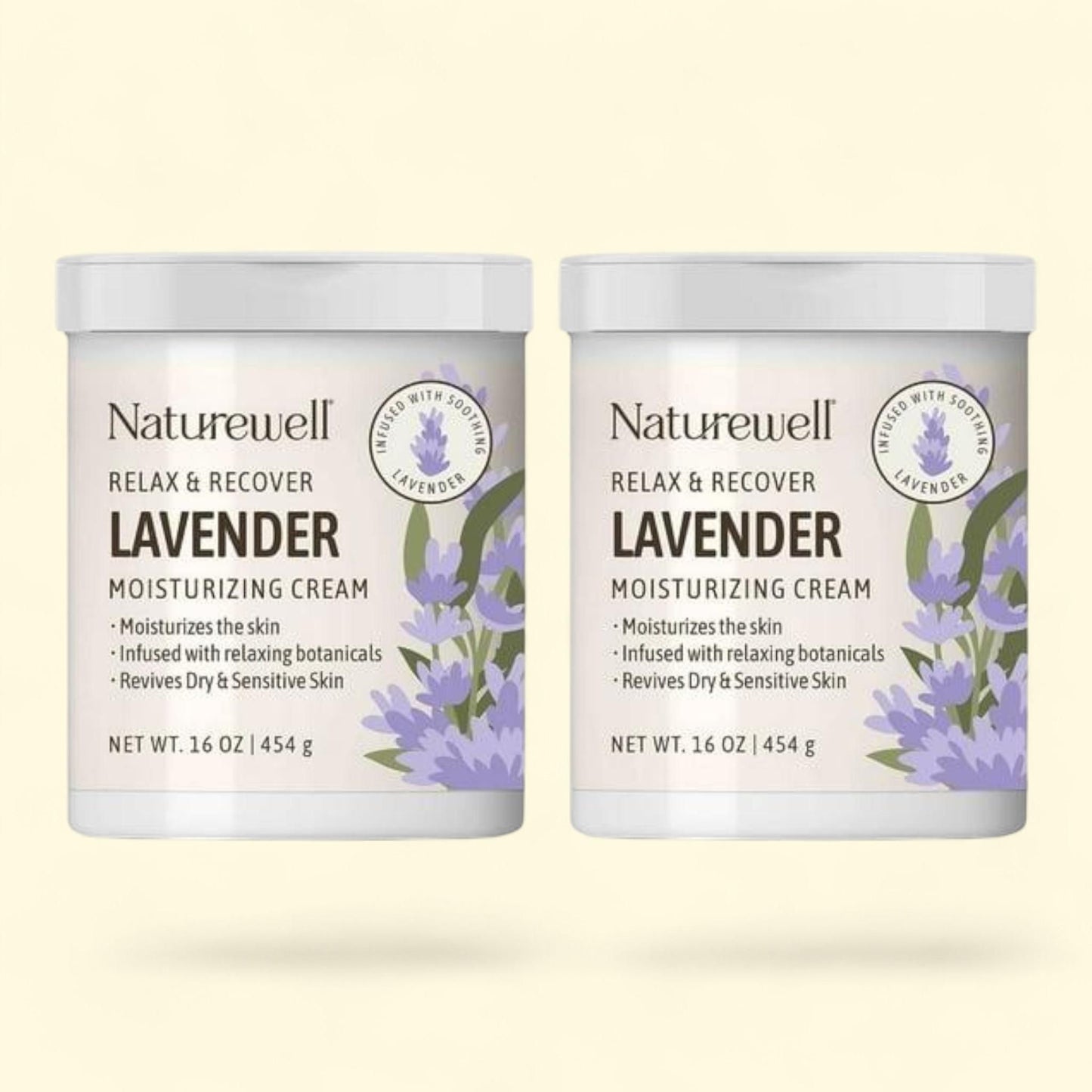 Crème hydratante à la lavande NatureWell, 453 g, lot de 2