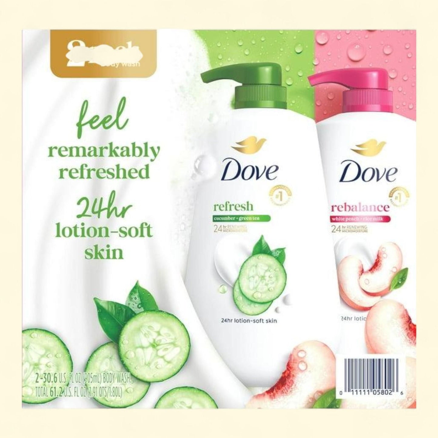 Dove Body Wash, 30.6 fl. oz., 2 pk.