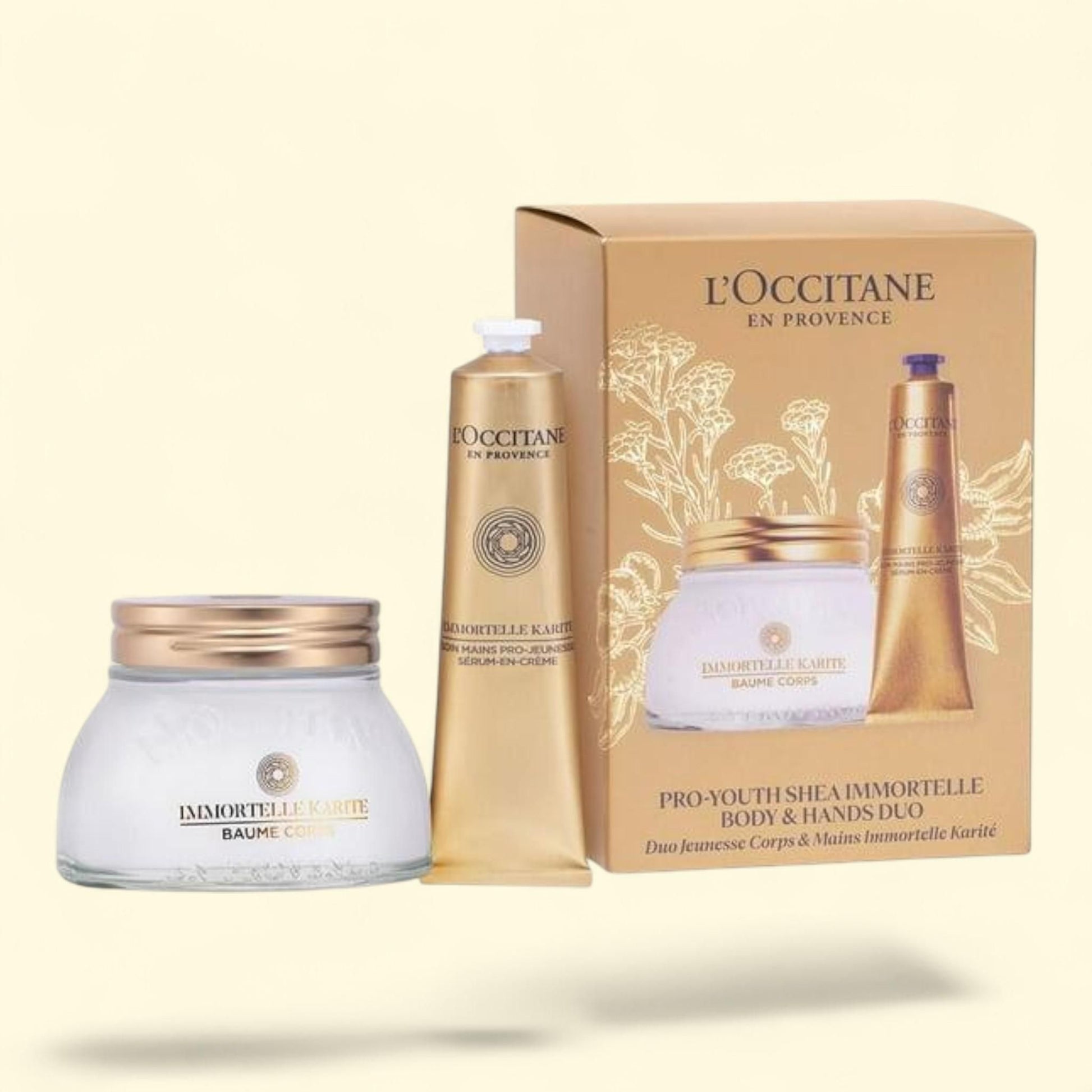 L'Occitane Shea Immortelle Body and Hands Set, Pro-Youth, 1 set — authentic US product shipped worldwide by Treatspree