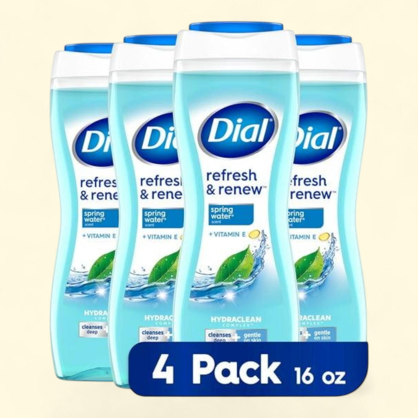Dial Body Wash, Spring Water, 16 fl. oz., 4 pk.
