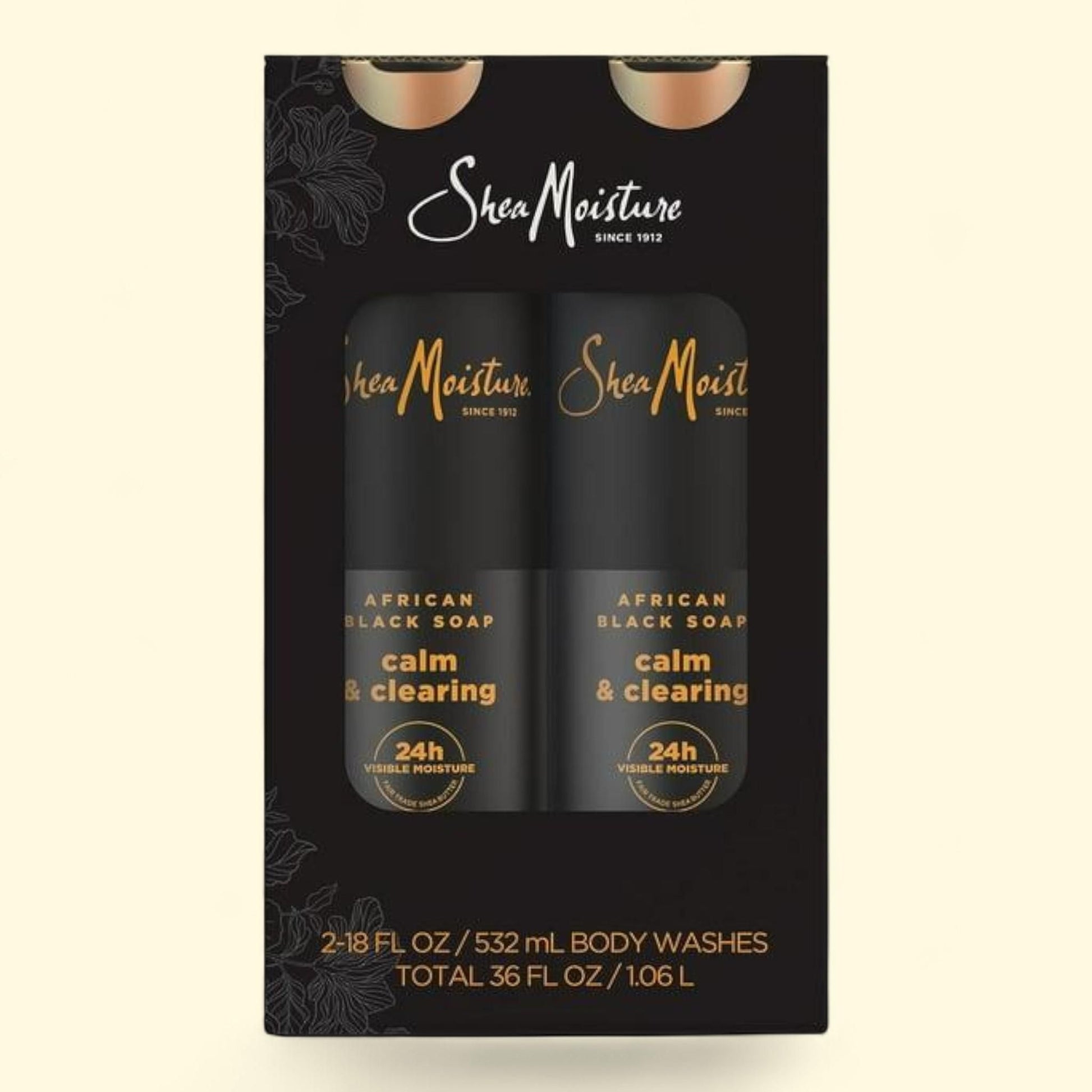Shea Moisture African Black Soap Body Wash, 18 fl. oz., 2pk. — authentic US product shipped worldwide by Treatspree