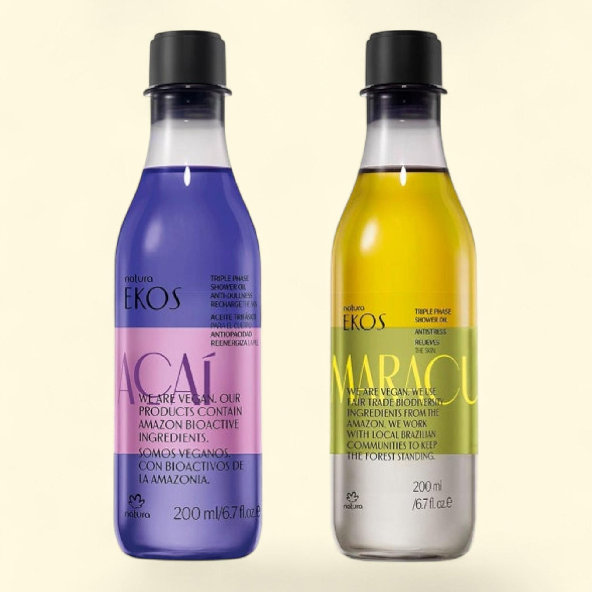 Natura Ekos Triple Phase Shower Oil Duo, 6.7 fl oz. — authentic US product shipped worldwide by Treatspree