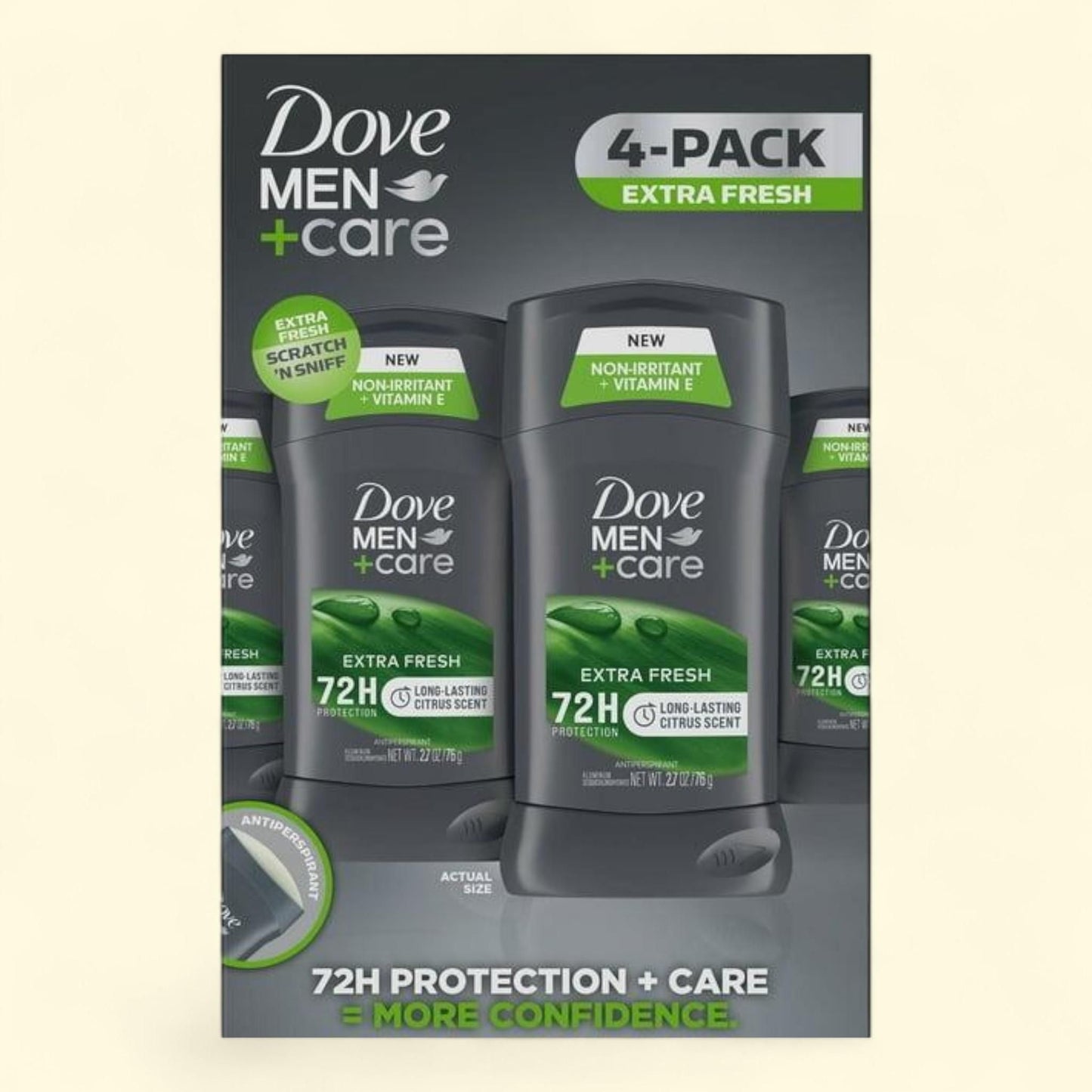 Dove Men+Care Antiperspirant Deodorant, Extra Fresh, 2.7 oz., 4 pk.