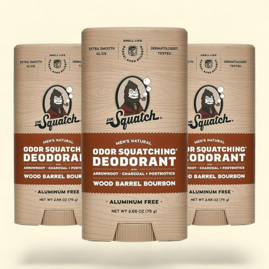 Dr. Squatch Wood Barrel Bourbon Wide Stick Deodorant, 2.65 oz., 3 pk.
