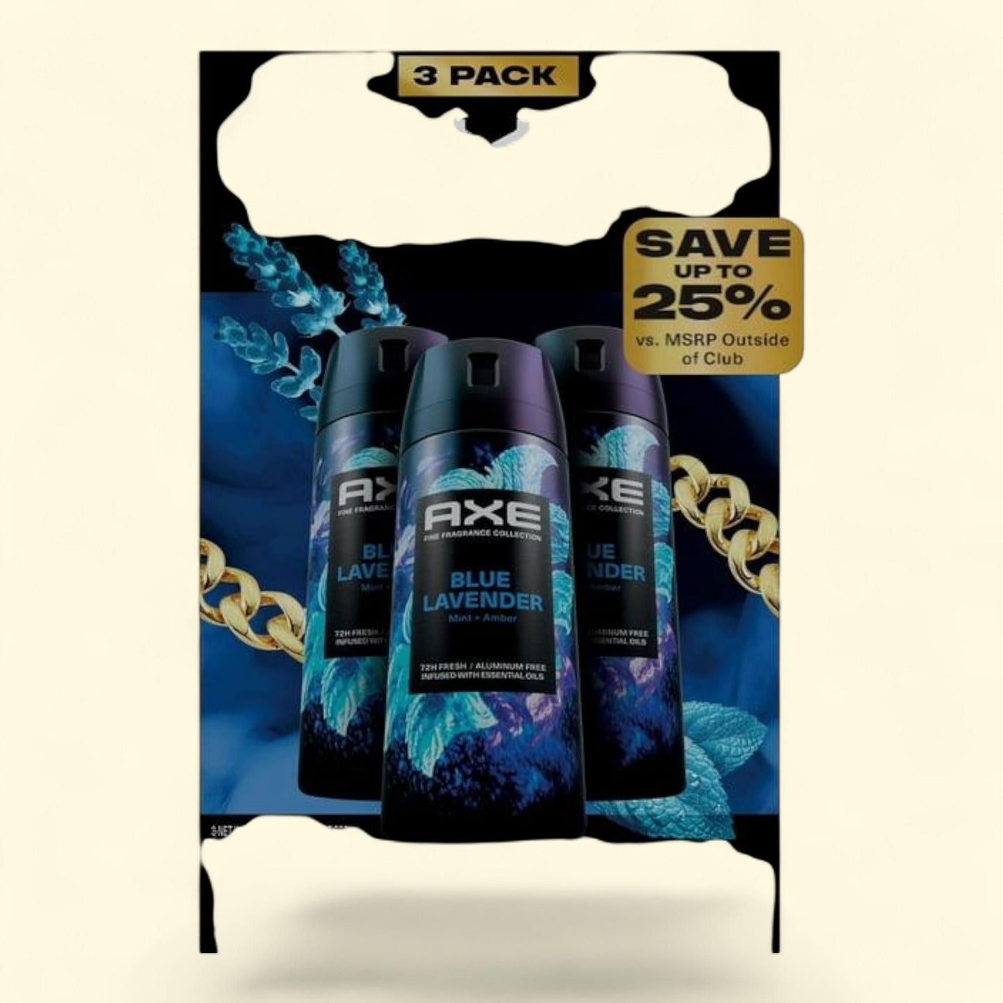 AXE Premium Deodorant Body Spray, Blue Lavender, 4 oz., 3 pk.