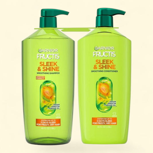 Garnier Fructis Sleek & Shine Shampoo & Conditioner, 40 fl. oz., 2 pk.