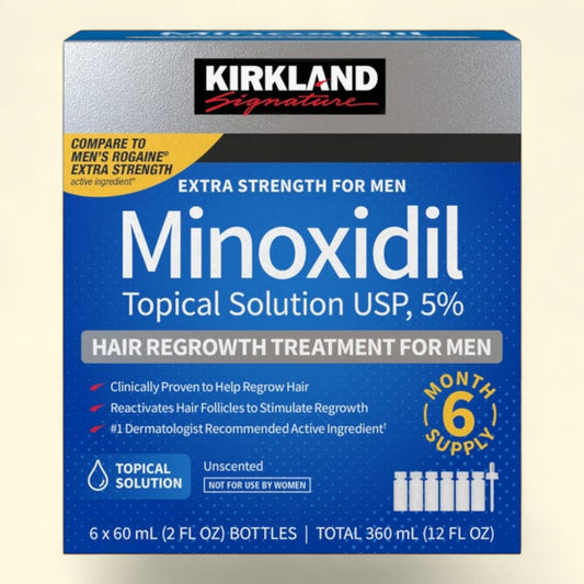 Kirkland Signature Hair Regrowth Treatment Extra Strength for Men, 2 fl oz, 6-pack