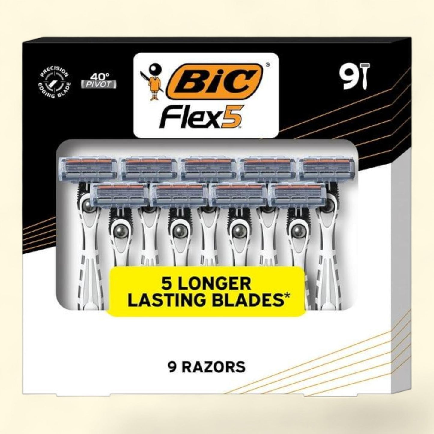 BIC Flex 5 Disposable Razor, 5 Blades, 9 ct.