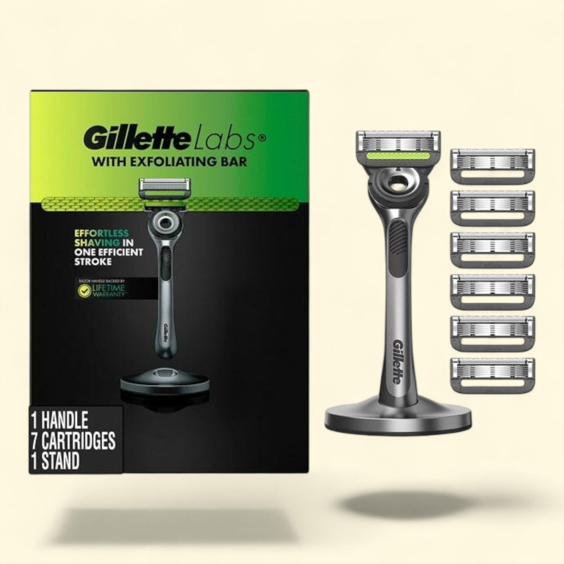 GilletteLabs Men's Razor with Exfoliating Bar, 1 Handle, 7 Refills,... — authentic US product shipped worldwide by Treatspree